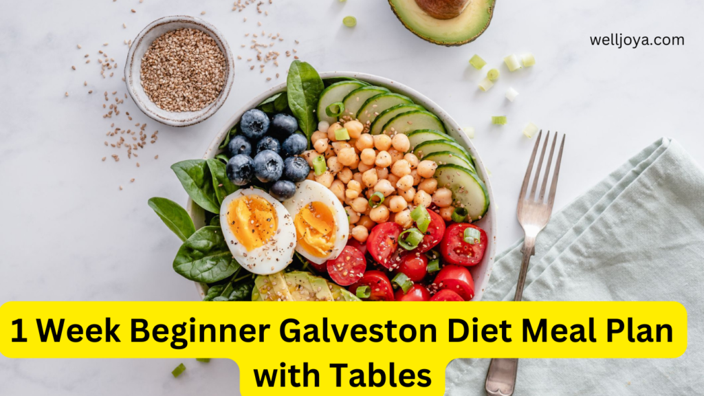 1 Week Beginner Galveston Diet Meal Plan with Tables